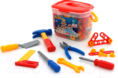 Набор инструментов игрушечный Полесье №3 / 47175 (132эл, в ведерке) - Цвет зависит от партии поставки