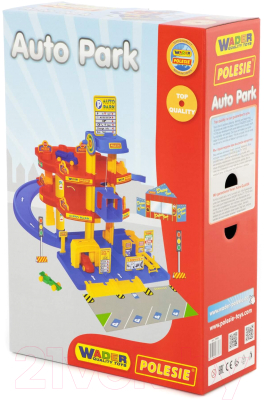 Паркинг игрушечный Полесье 3-уровневый с автомобилями / 37893 (в коробке)