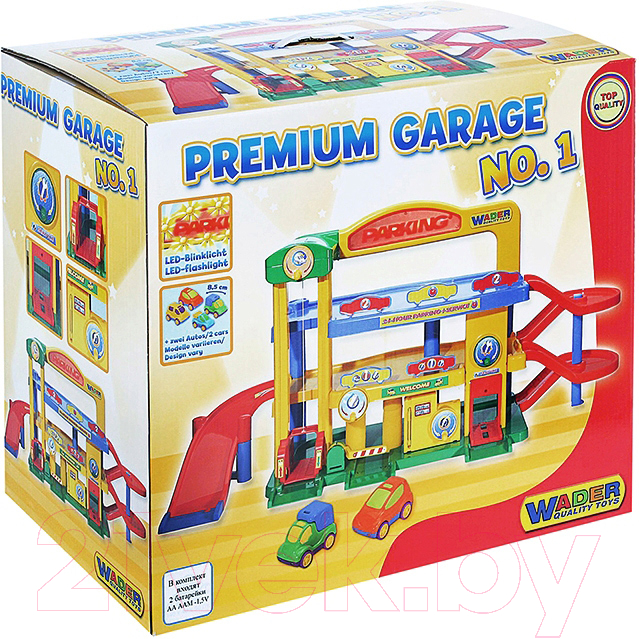 Паркинг игрушечный Полесье Гараж №1 Премиум с автомобилями / 40398 (в коробке)
