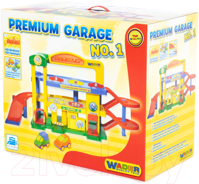 Паркинг игрушечный Полесье Гараж №1 Премиум с автомобилями / 40398 (в коробке)