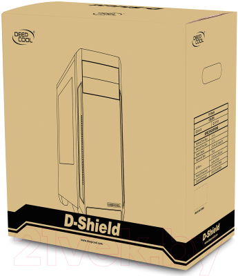 Корпус для компьютера Deepcool D-Shield / DP-ATX-DSHIELD (черный)