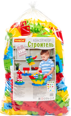 Конструктор Полесье Строитель Макси-плюс / 1016 (350эл, в мешке)