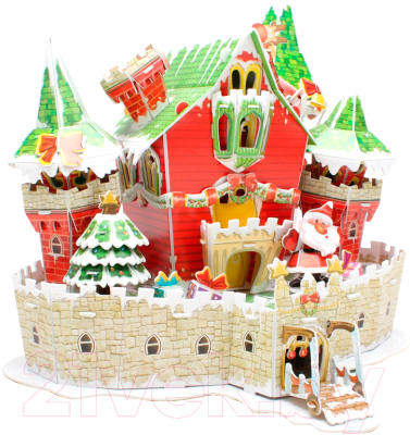 Кукольный домик CubicFun Сказочный рождественский замок с подсветкой (P646h)