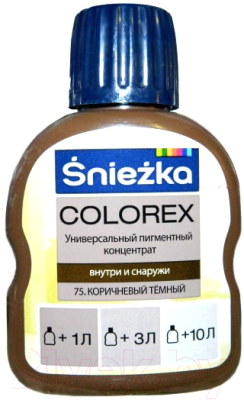 Колеровочный пигмент Sniezka Colorex 75 (100мл, темно-коричневый)