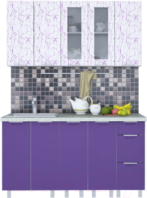 Готовая кухня Интерлиния Арт Мила 15 (арт фиолет)