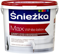 Краска Sniezka Max White Latex с тефлоном (5л, матовый белоснежный) - 