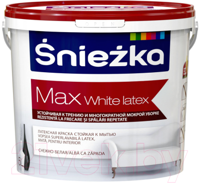 Краска Sniezka Max White Latex с тефлоном (5л, матовый белоснежный)
