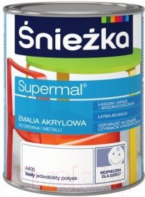 Эмаль Sniezka Supermal акриловая (800мл, белый)