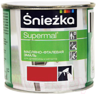 Эмаль Sniezka Supermal масляно-фталевая (400мл, красный)
