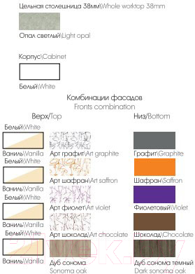 Готовая кухня Интерлиния Арт Мила 17 (дуб сонома светлый/темный)