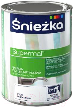 Эмаль Sniezka Supermal масляно-фталевая (800мл, белый глянец)