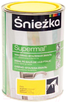 Эмаль Sniezka Supermal масляно-фталевая (800мл, желтый)