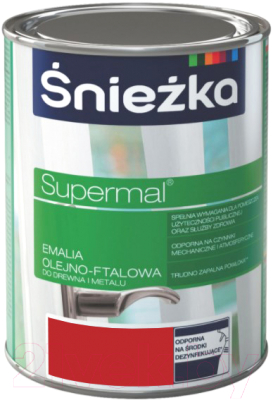 Эмаль Sniezka Supermal масляно-фталевая (800мл, красный)