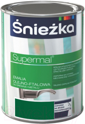 Эмаль Sniezka Supermal масляно-фталевая (800мл, мятно-зеленый)