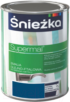 Эмаль Sniezka Supermal масляно-фталевая (800мл, темно-синий)