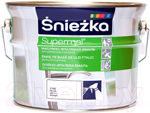 Эмаль Sniezka Supermal масляно-фталевая (2.5л, белый матовый)