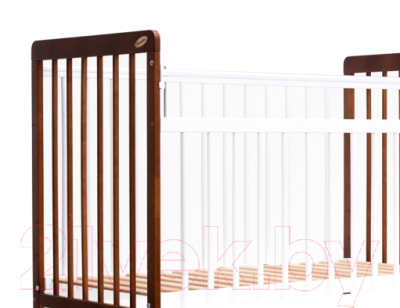 Детская кроватка Bambini Euro Style М 01.10.05 (белый/светлый орех)