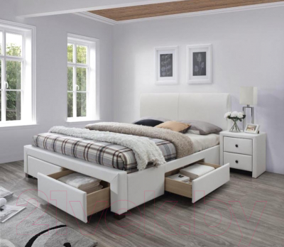Двуспальная кровать Halmar Modena 2 (белый)