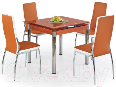 Обеденный стол Halmar Kent (оранжевый/хром)