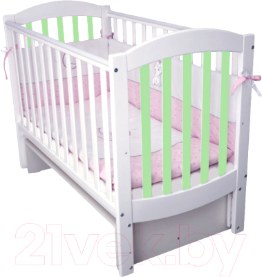 Детская кроватка Верес Соня ЛД10 (белый/зеленый)