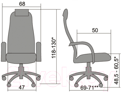 Кресло офисное Metta BC-5CH (серебристый)