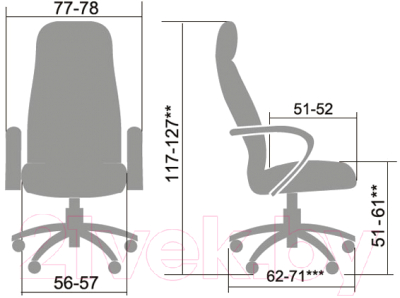 Кресло офисное Metta LK3 PL (бежевый)