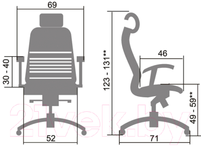 Кресло офисное Metta Samurai K-3 (белый лебедь)