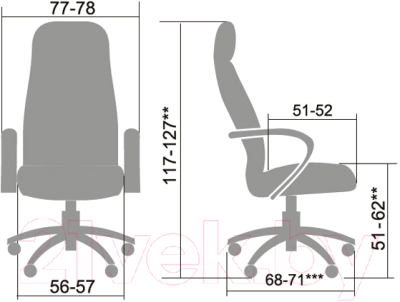 Кресло офисное Metta LK-14CH (бордовый)