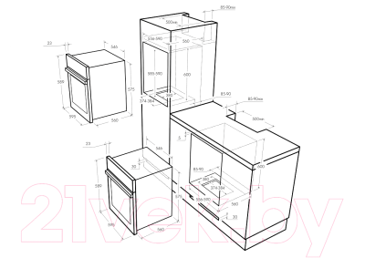 Газовый духовой шкаф Maunfeld MGOGG 673RBG TM