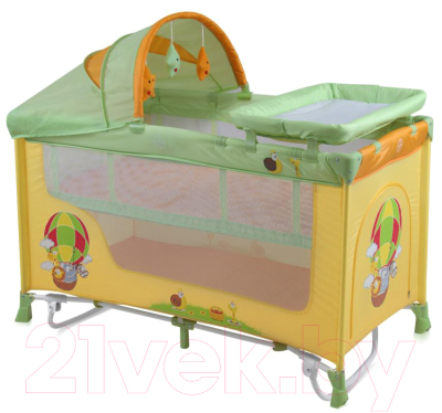 Кровать-манеж Lorelli Nanny 2 Rocker + Multicolor Balloon (10080161701)