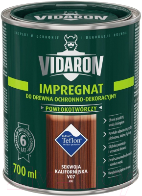 Защитно-декоративный состав Vidaron Impregnant V07 Калифорнийская секвойя (700мл)