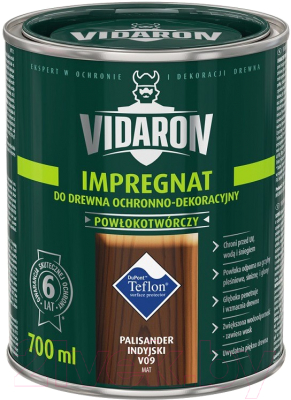Защитно-декоративный состав Vidaron Impregnant V09 Индийский палисандр (700мл)