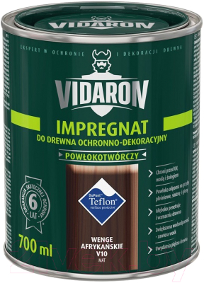 Защитно-декоративный состав Vidaron Impregnant V10 Африканское венге (700мл)