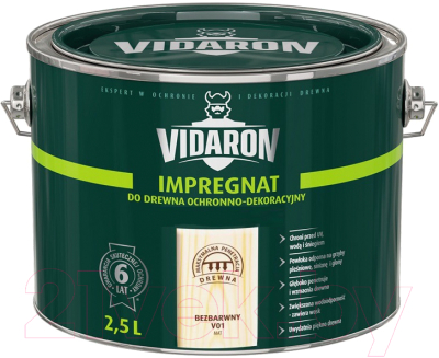 Защитно-декоративный состав Vidaron Impregnant V01 Бесцветный (2.5л)