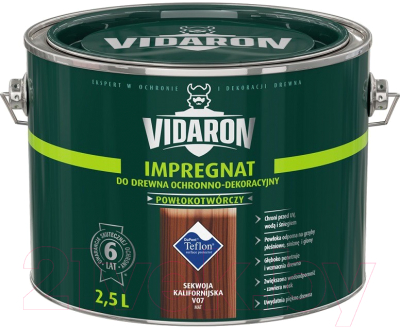 Защитно-декоративный состав Vidaron Impregnant V07 Калифорнийская секвойя (2.5л)
