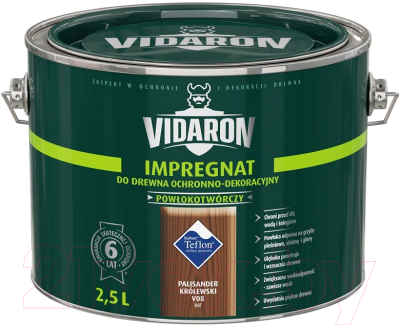 Защитно-декоративный состав Vidaron Impregnant V08 Королевский палисандр (2.5л)