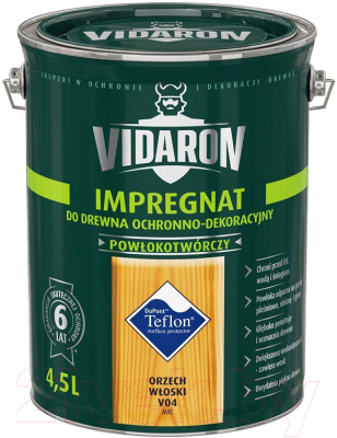 Защитно-декоративный состав Vidaron Impregnant V04 Грецкий орех (4.5л)
