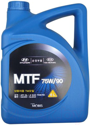 Трансмиссионное масло Hyundai/KIA MTF Gear Oil 75W90 / 043005L6A0 (6л)