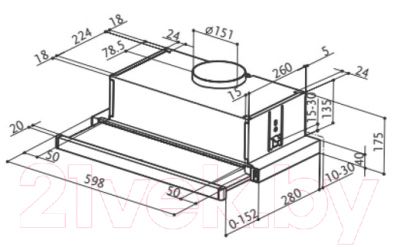 Вытяжка телескопическая Faber Flexa W/GL A60 (110.0389.223)