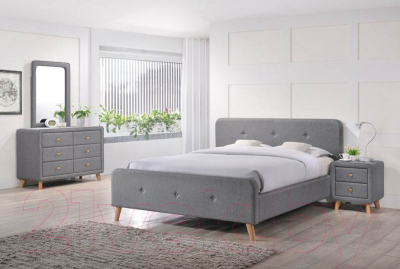 Полуторная кровать Signal Malmo 140x200 (серый)