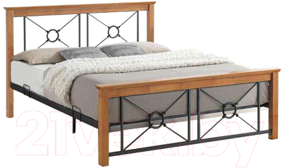 Двуспальная кровать Signal Soria 160x200 (дуб/черный)