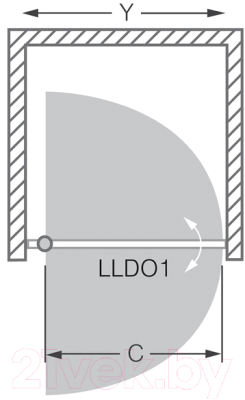 Душевая дверь Roltechnik Lega Line LLDO1/90 (хром/intimglass)