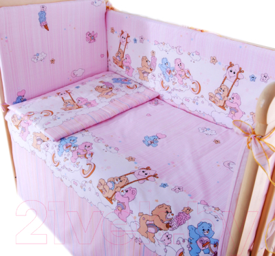 Комплект постельный для малышей Баю-Бай Забава / К30-З1 (розовый)