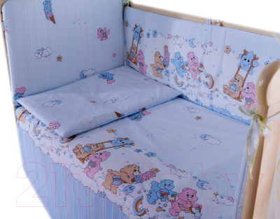 Комплект постельный для малышей Баю-Бай Забава / К30-З4 (голубой)