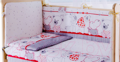 Комплект постельный для малышей Баю-Бай Дружба / К30-Д1 (красный)