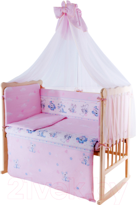 Комплект постельный для малышей Баю-Бай Улыбка К70-У1 (розовый)
