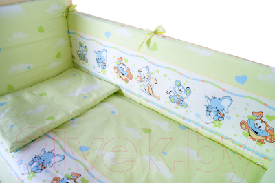 Комплект постельный для малышей Баю-Бай Улыбка К70-У3 (зеленый)