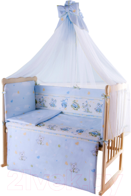 Комплект постельный для малышей Баю-Бай Улыбка К70-У4 (голубой)