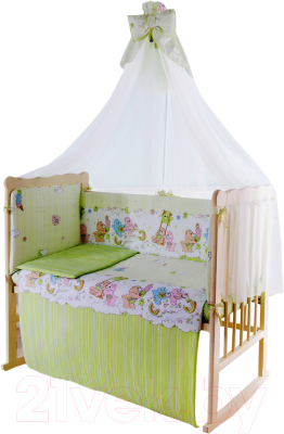 Комплект постельный для малышей Баю-Бай Забава / К70-З3 (зеленый)