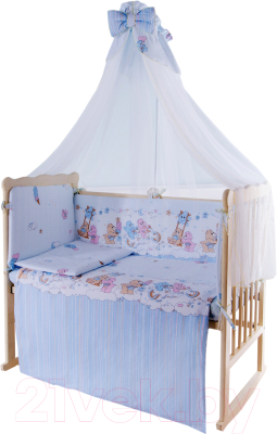 Комплект постельный для малышей Баю-Бай Забава / К70-З4 (голубой)